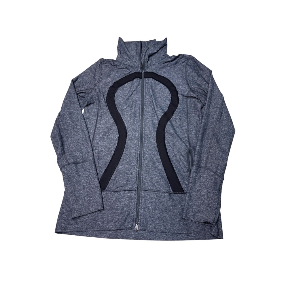 Lululemon Define Jacket Heathered Charcoal Grey Full Womens 12 Yoga Activewear